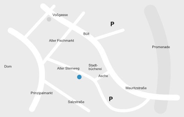 Anfahrtsskizze Alter Steinweg 47, Münster